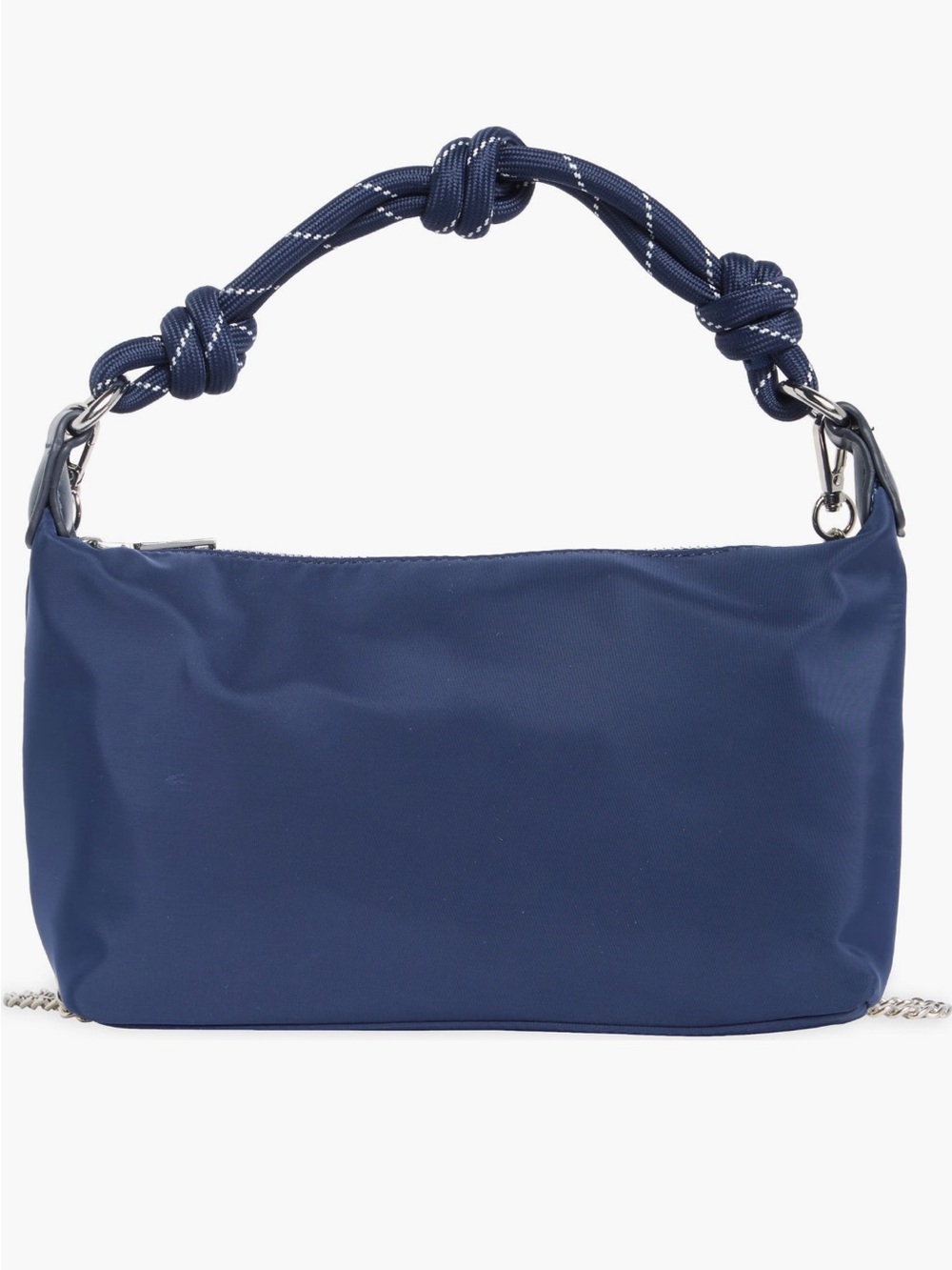 Navy Knotted-Handle Shoulder Bag